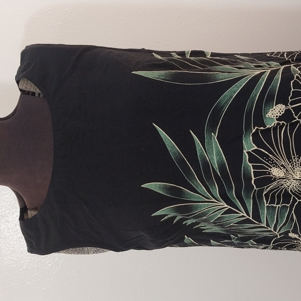 R&K Original Petites 10P Flowers Palms Tank Dress R & K - Picture 2 of 8
